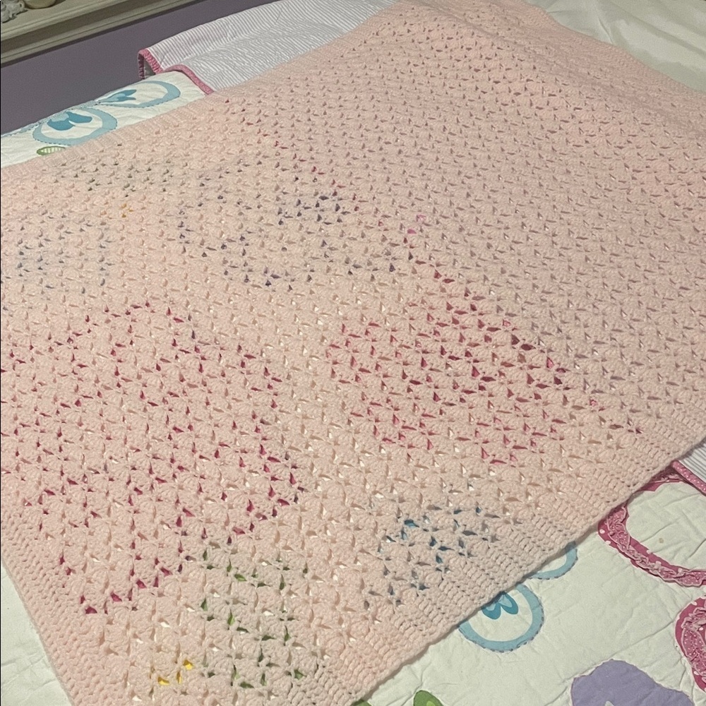 Soft Pink Knitted baby Blanket